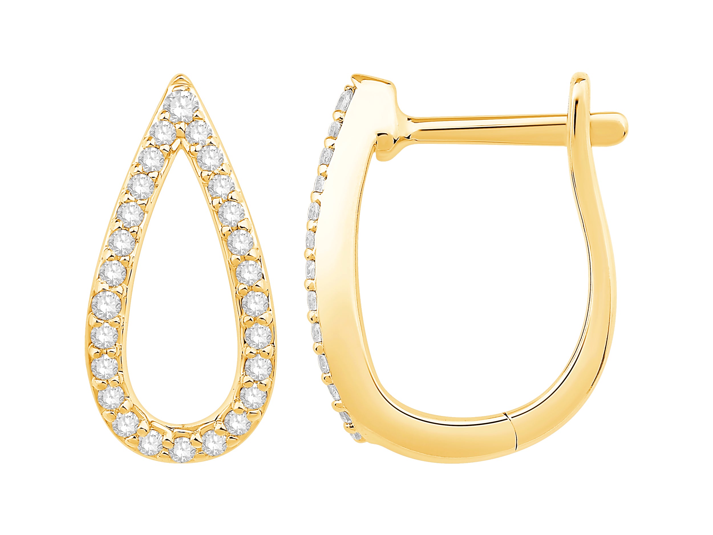 Open Pear Earrings in 10 Karat Yellow Gold