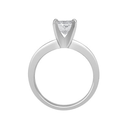 1.01 Princess Cut F/SI1 Natural Diamond Engagement Ring in 14 Karat White Gold