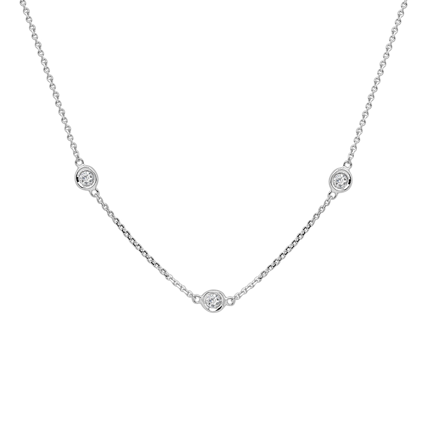 14 Karat White Gold Natural Diamond Necklace - 0.33 Carat