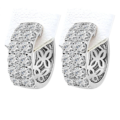 Petite Double Row 14K Yellow Gold Earrings with Natural Diamond Accent (2.00 CTW)