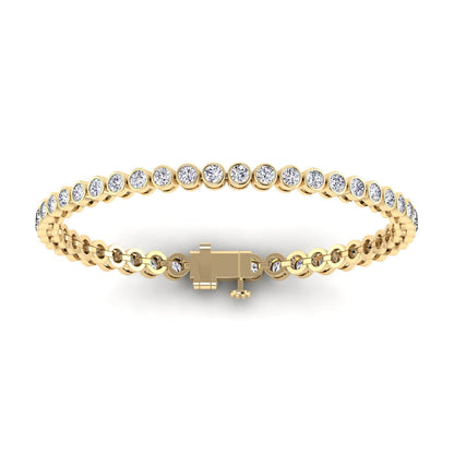 1 Carat Bezel Set Diamond Bracelet in 14 Karat Yellow Gold