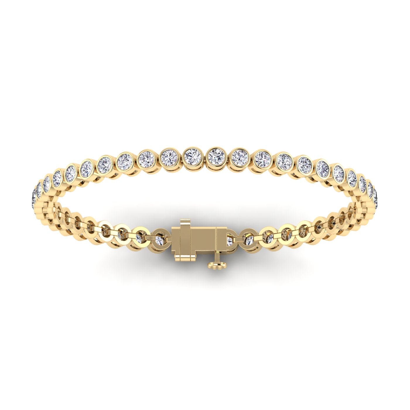 1 Carat Bezel Set Diamond Bracelet in 14 Karat Yellow Gold