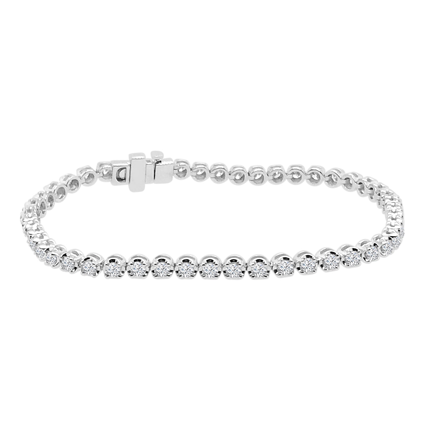 Stunning 14 Karat White Gold Diamond Bracelet - 3.00 carats