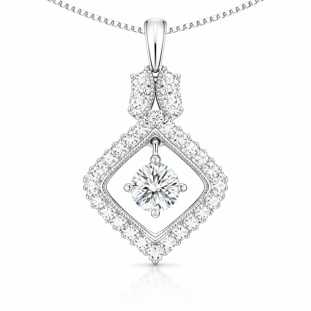 14 Karat White Gold Diamond Necklace