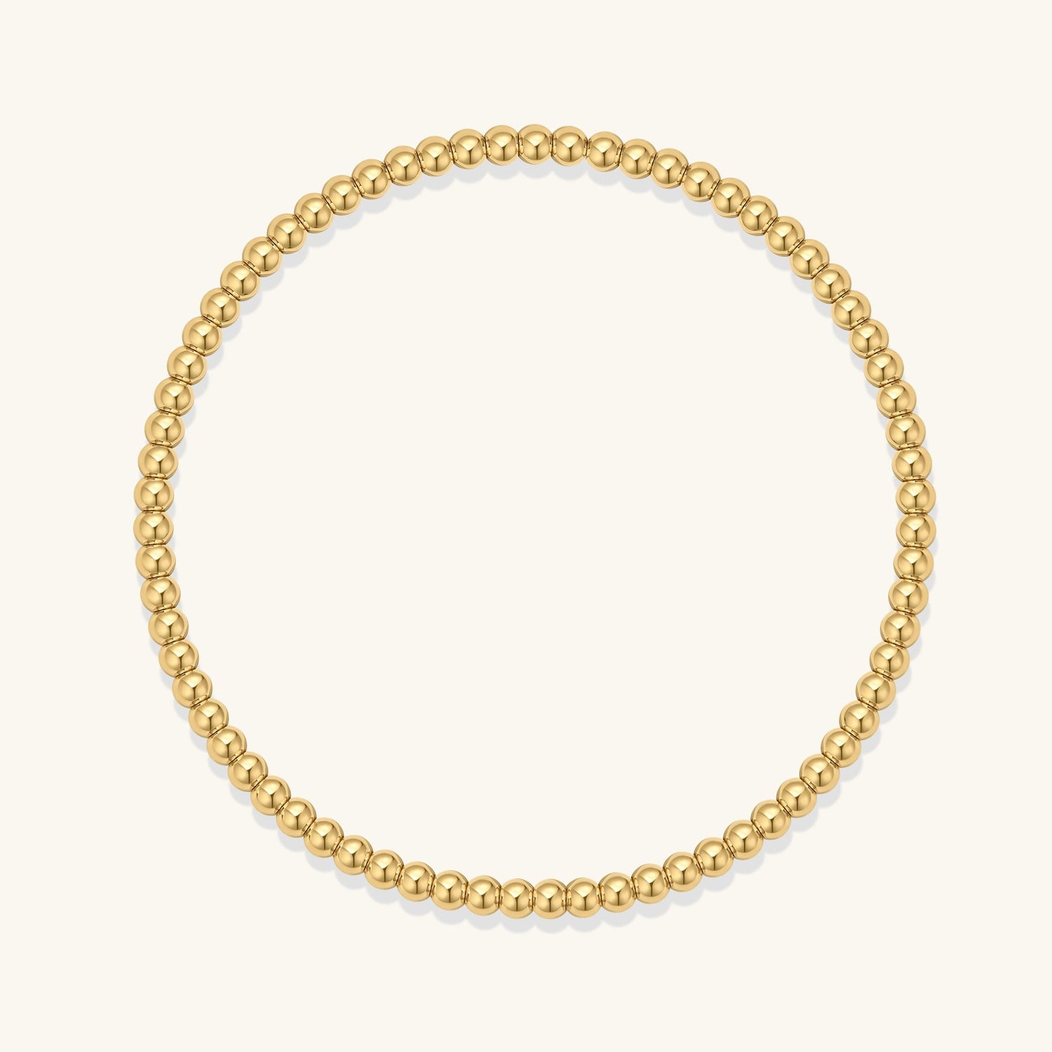 Gold Plated Sterling Silver Beaded Elastic Bracelet