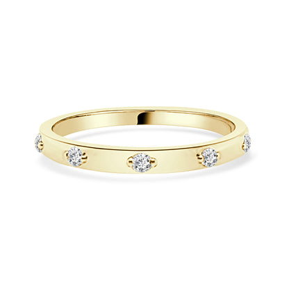 10K Yellow Gold 5 Stone Station Ring with Natural Diamond 0.10 ct