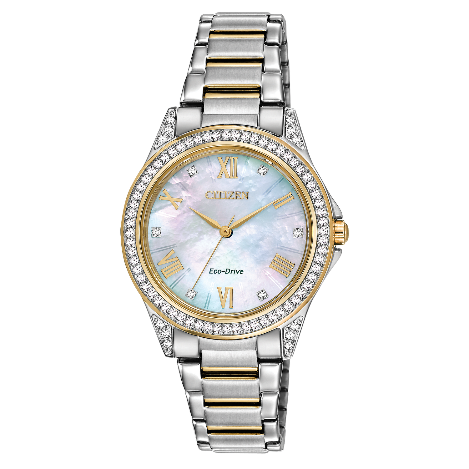 Citizen Ladies Weekender Mop Dial Stainless Steel Watch with Crystal Bezel