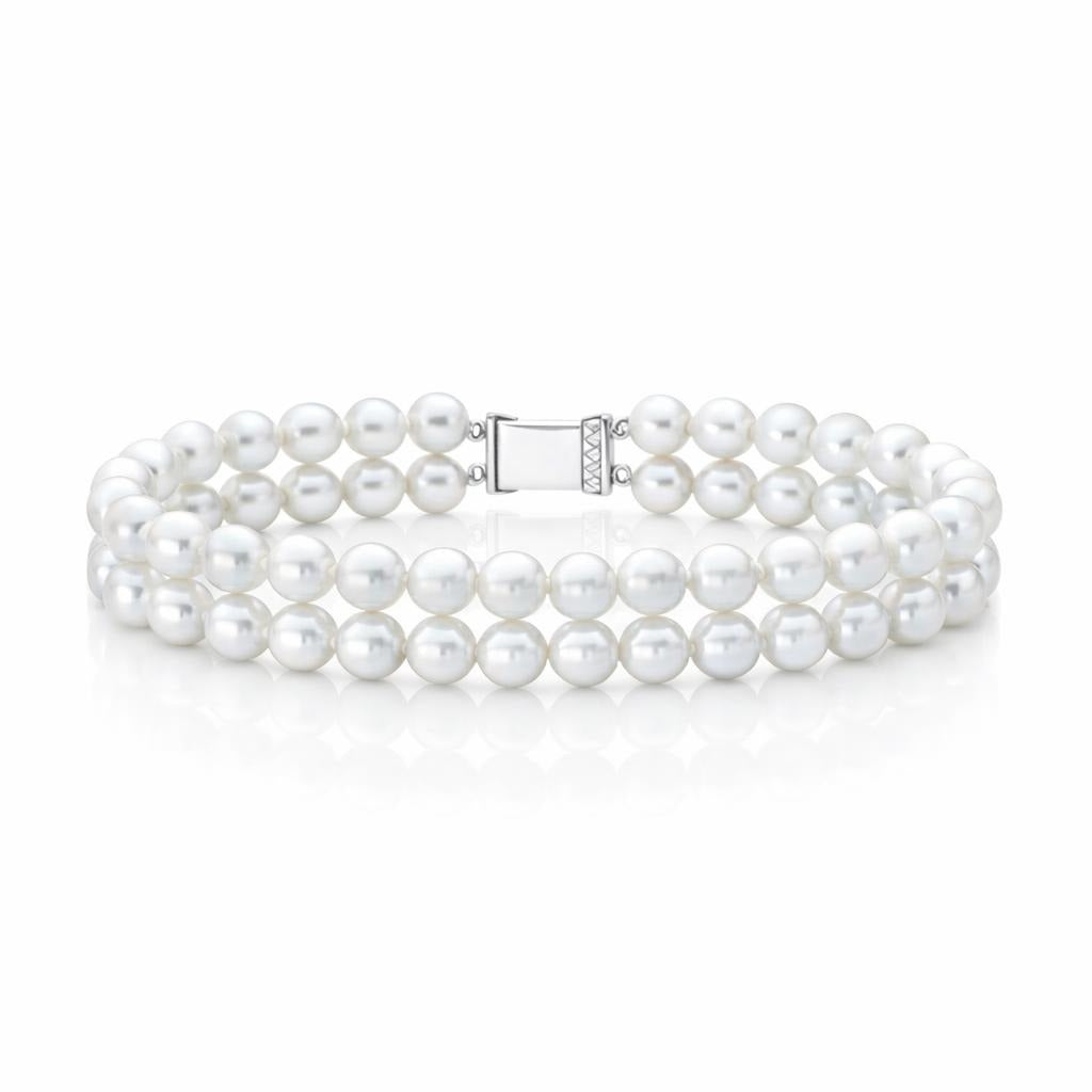Double Strand White Pearl Bracelet