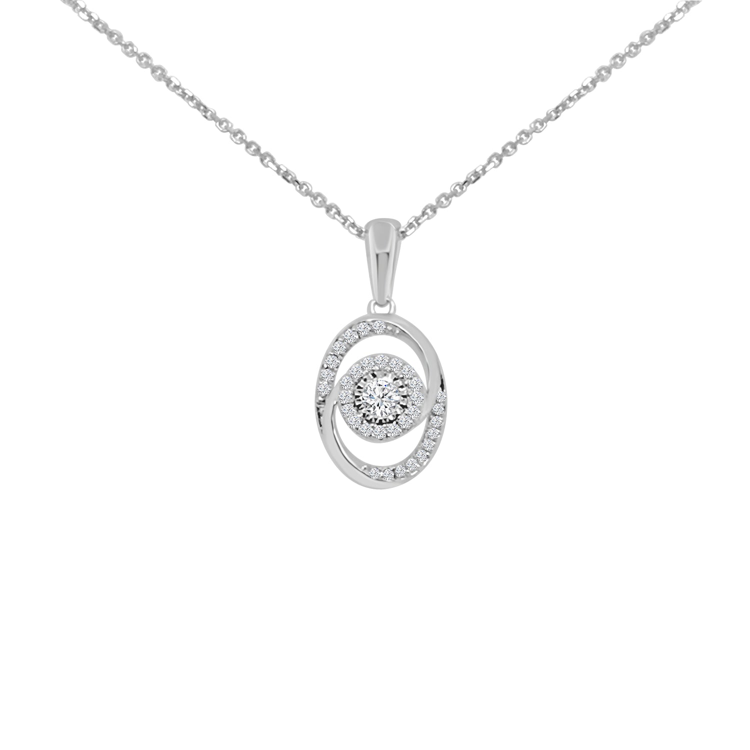 Sure, here is a product title for you: Intertwined Diamond Pendant Necklace in 10 Karat White Gold - 0.25 ct Natural Diamond