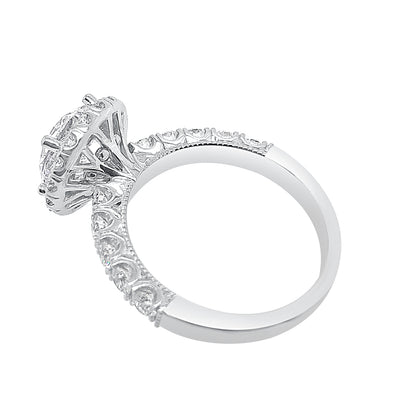 18 Karat White Gold Engagement Mounting
