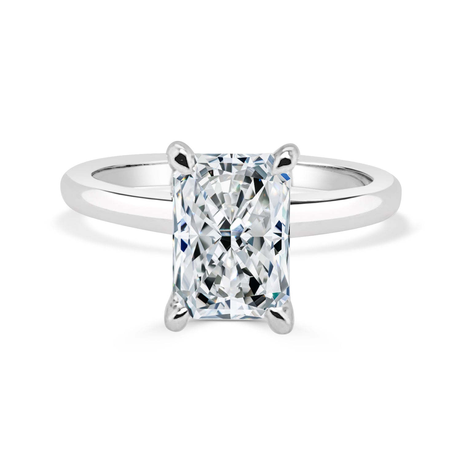 Radiant 14K White Gold Lab Diamond Engagement Ring - 2.03 Carats