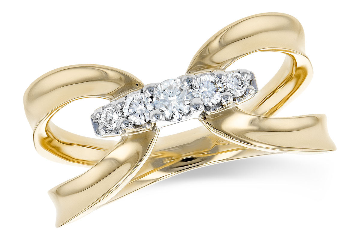 14 Karat Yellow Gold Ring with Diamonds