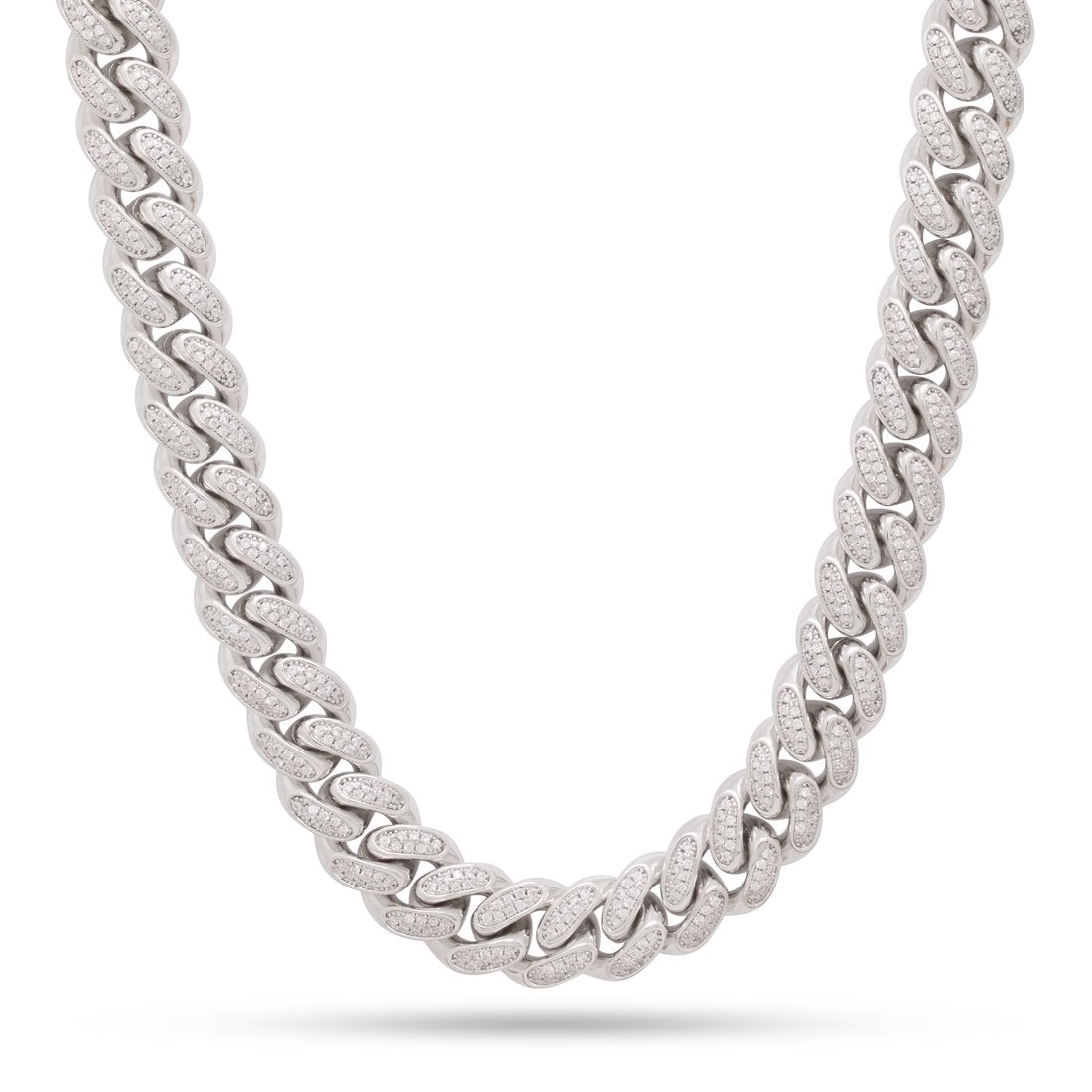 Sure! How about Iced Out Sterling Silver Necklace - Shimmering Elegance?
