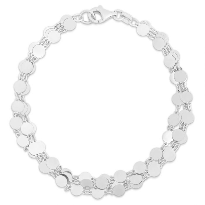 Sterling Silver Triple Row Mirrored Bracelet