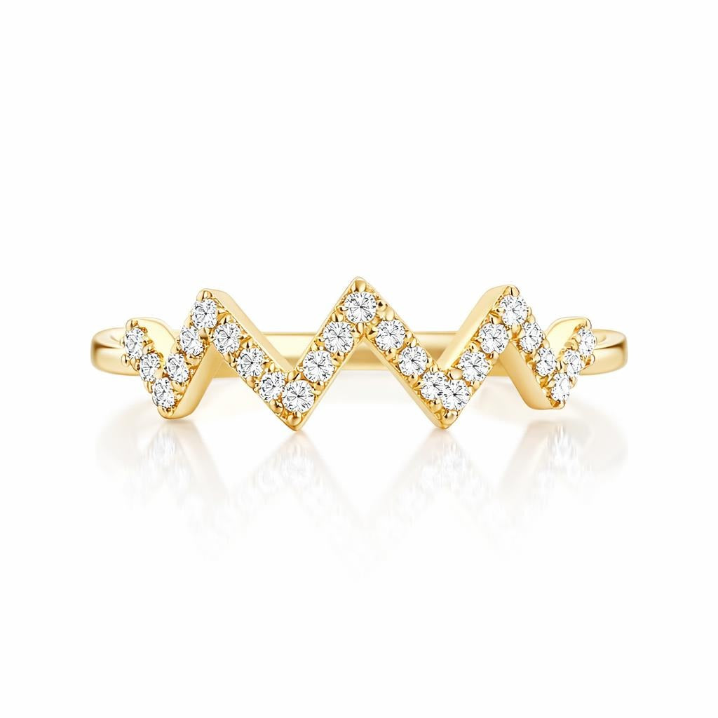 14 Karat Yellow Gold Zigzag Ring