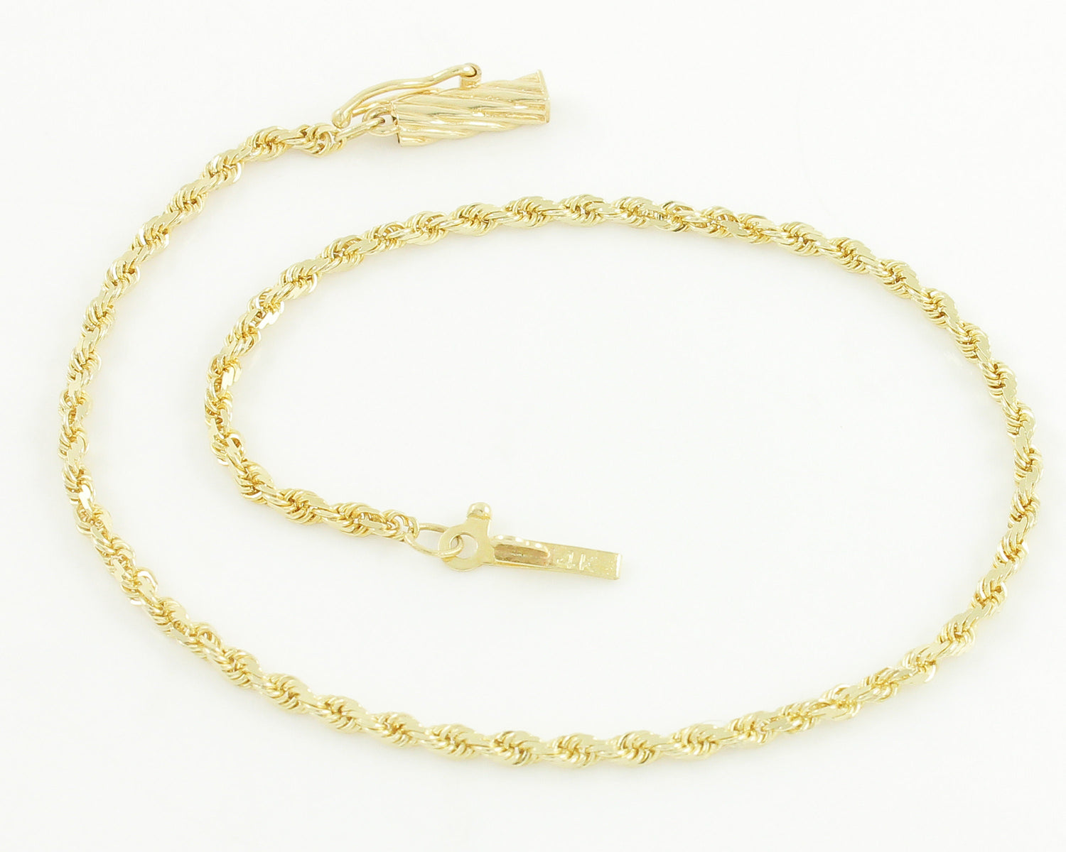 Solid Diamond Cut 14K Yellow Gold Estate Bracelet