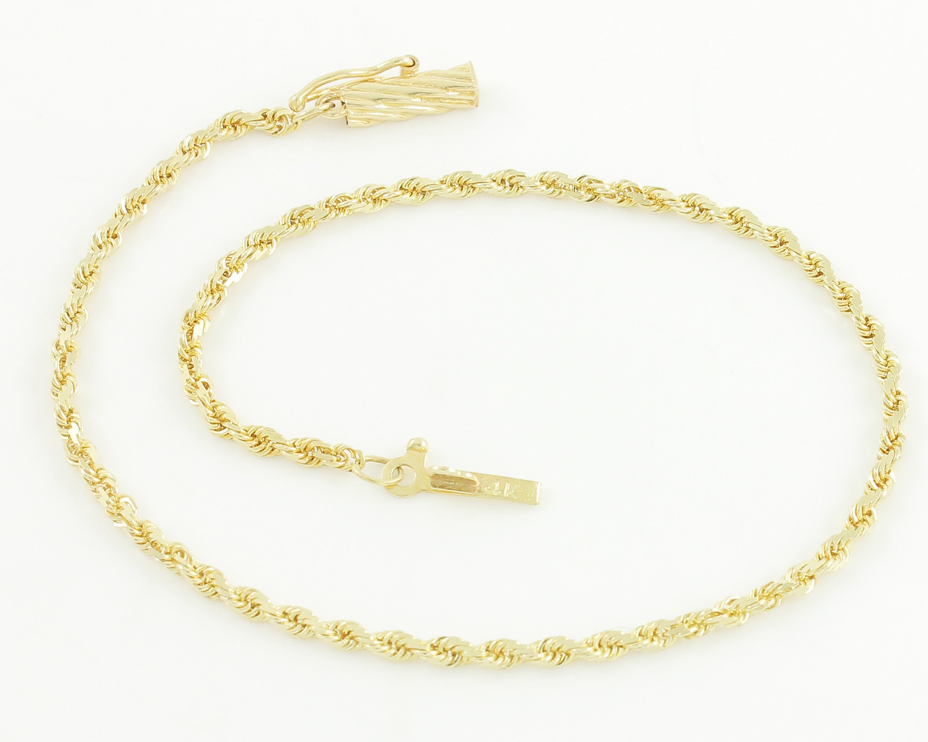 Solid Diamond Cut 14K Yellow Gold Estate Bracelet