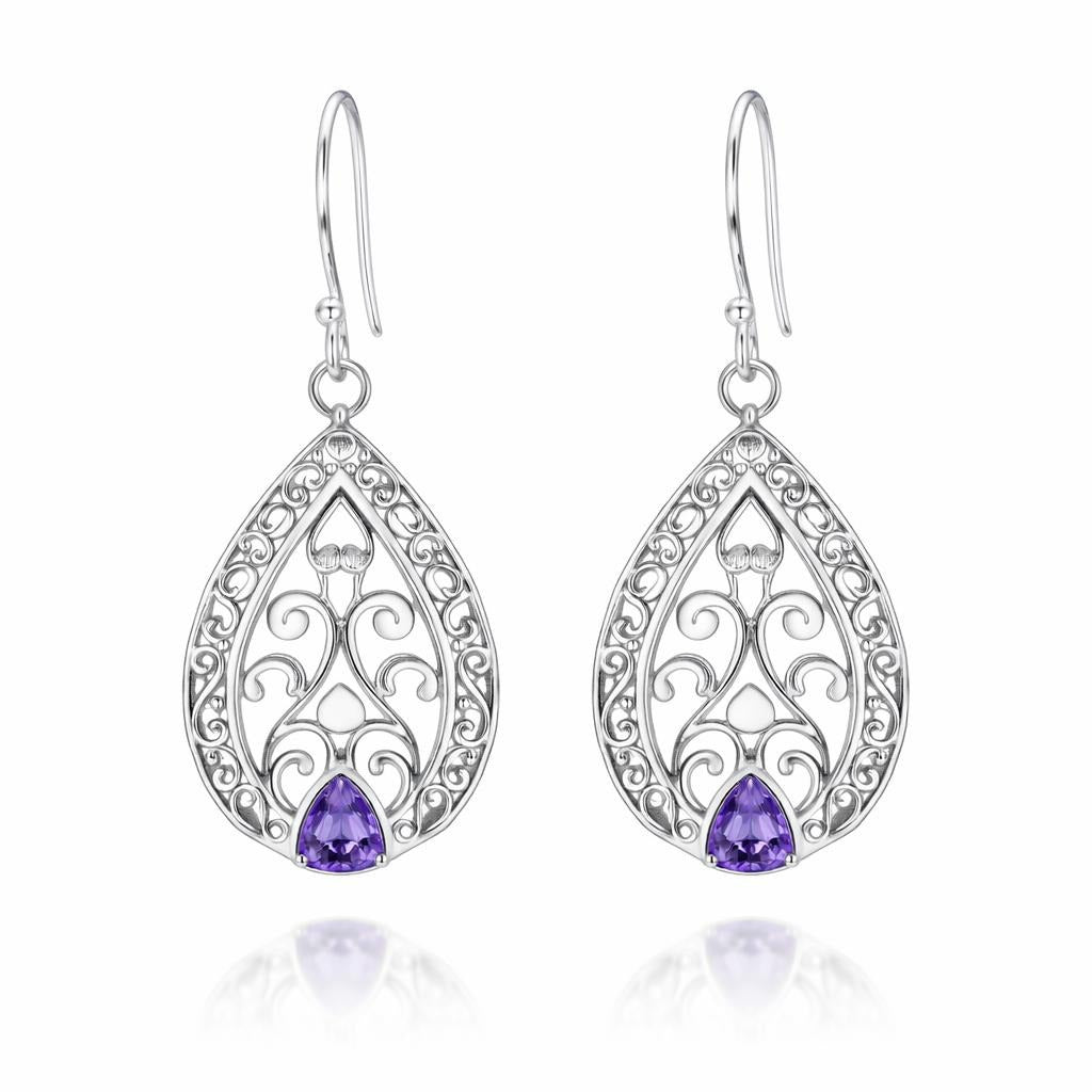 Sterling Silver Filigree Design Earrings