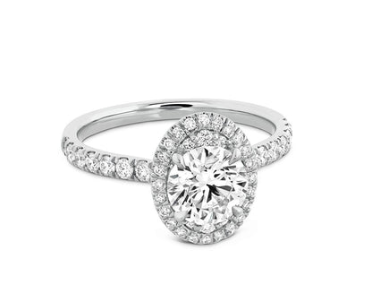 18 Karat White Gold Oval Juliette Engagement Mounting