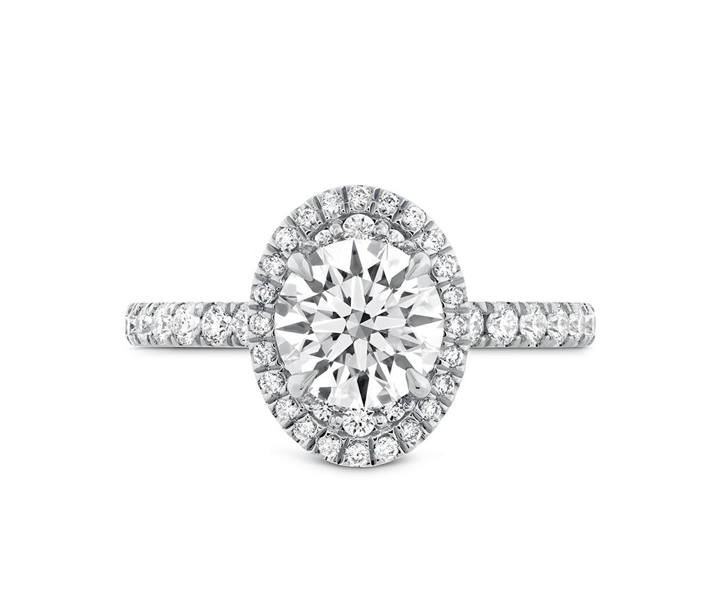 18 Karat White Gold Oval Juliette Engagement Mounting