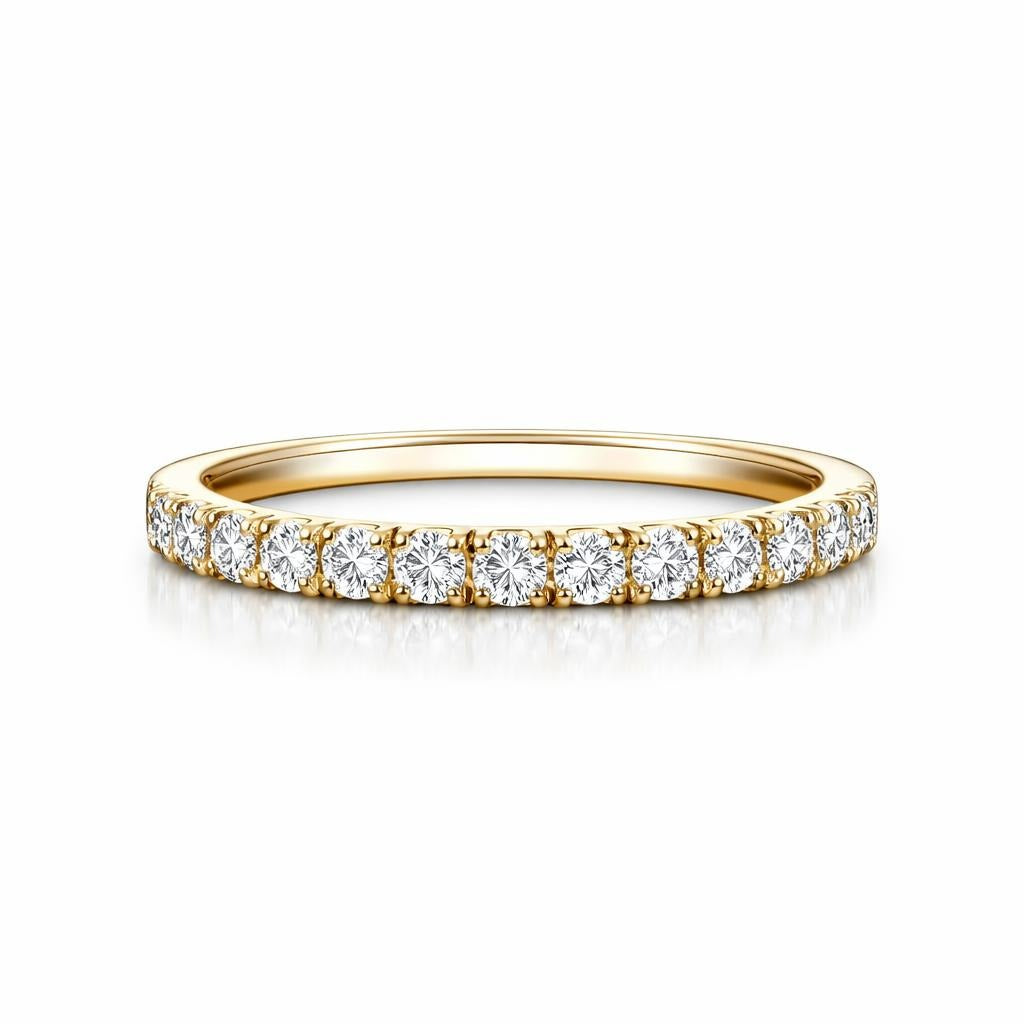 Elegant Prong Wedding Band in 14 Karat Yellow Gold