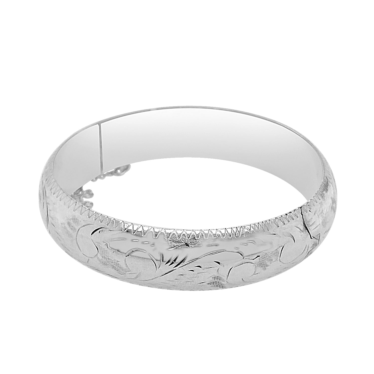 Estate Etched Hinged Bangle