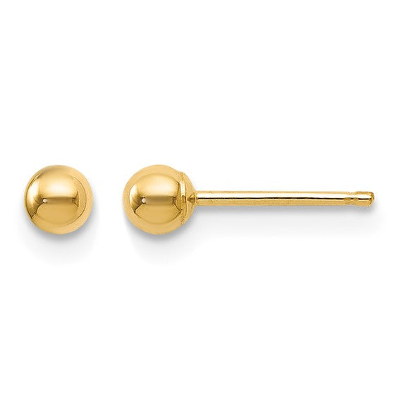 Vintage Glamour: 14 Karat Yellow Gold Estate Ball Stud Earrings