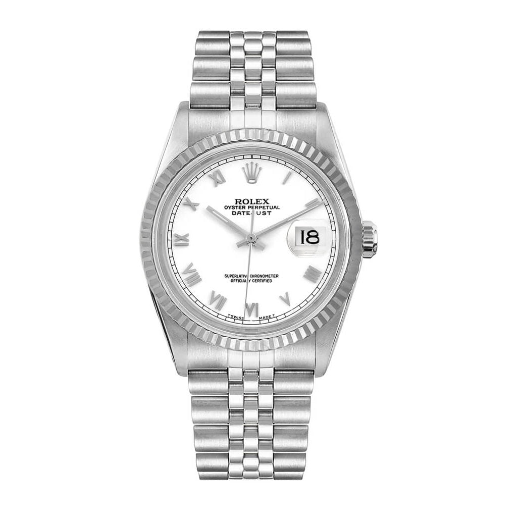 Rolex 16220 White Roman Dial Watch