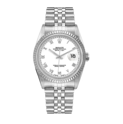 Rolex 16220 White Roman Dial Watch