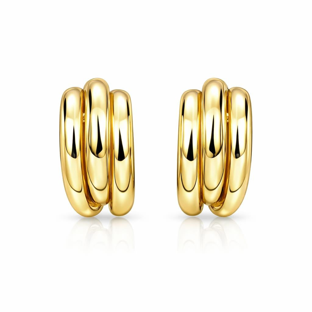Estate Interlocked Earrings in 14 Karat Yellow Gold