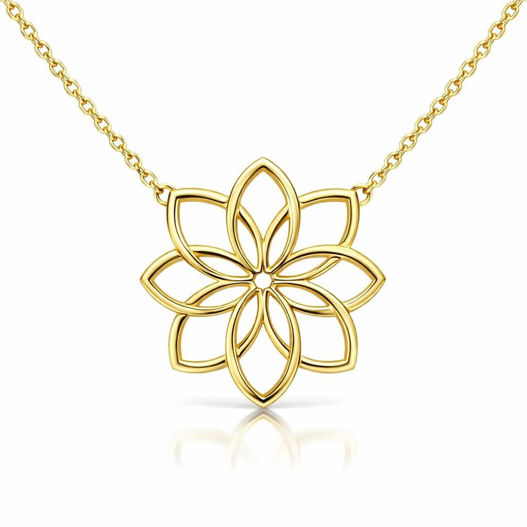 Floral Stationary Pendant Necklace