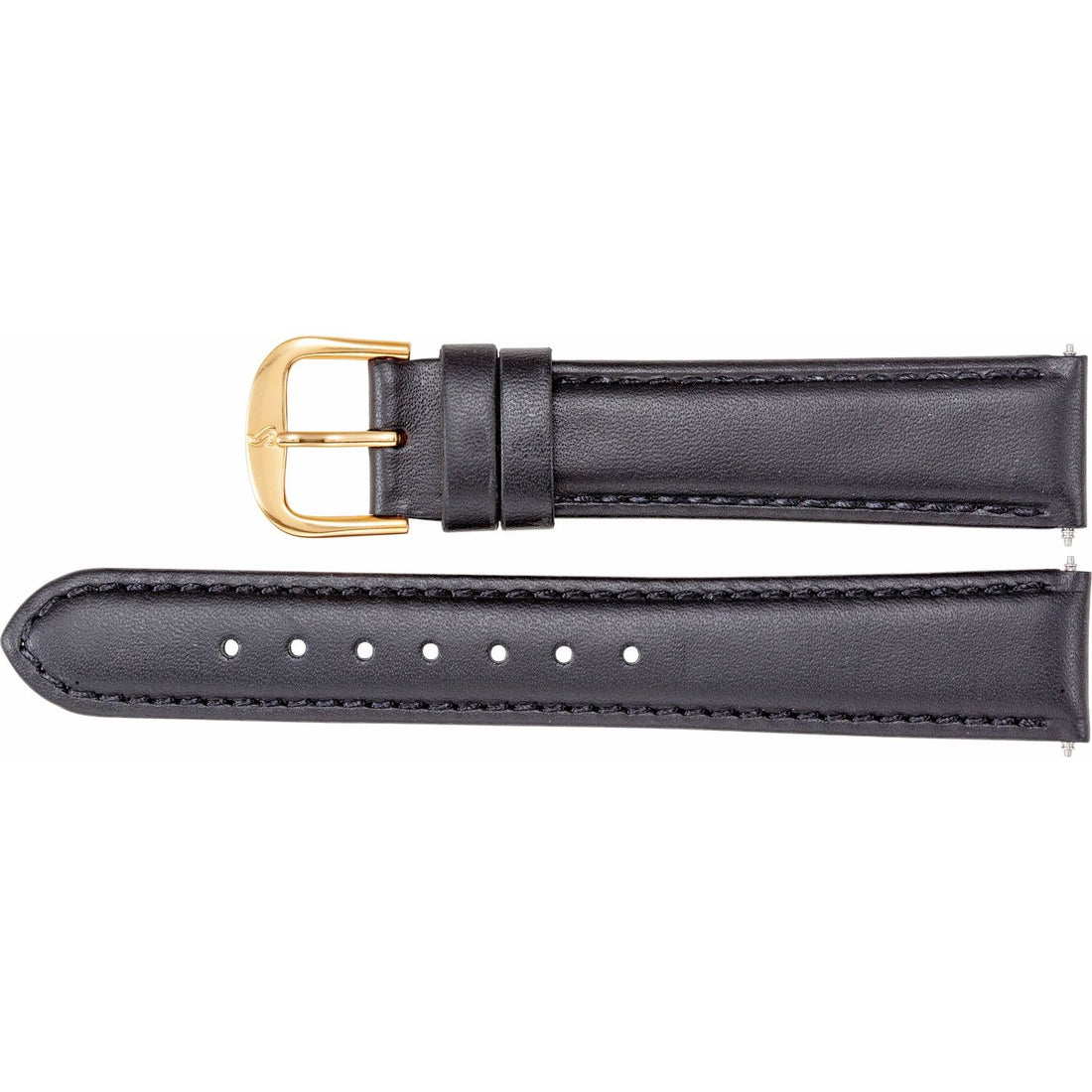 Black Leather Padded Watch Band