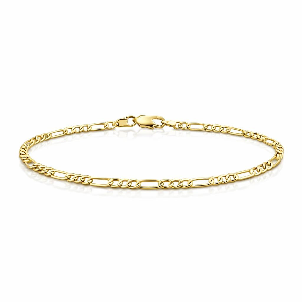 14 Karat Yellow Gold Figaro Bracelet