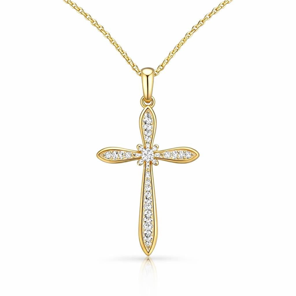 10 Karat Yellow Gold Cross Necklace
