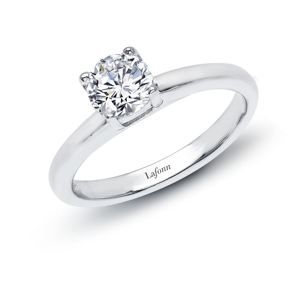 1.03 ct Lassaire Round Solitaire Ring in Platinum Coated Sterling Silver
