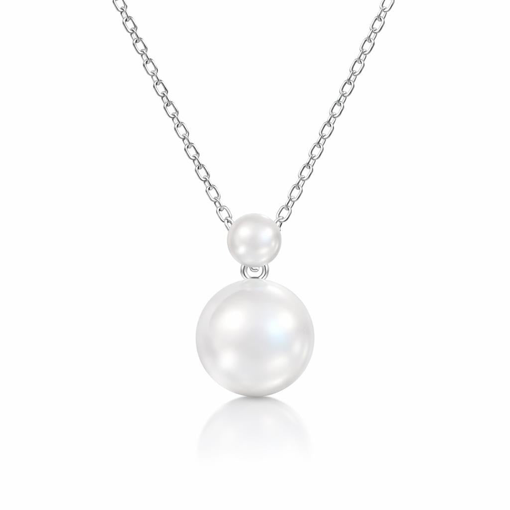 14 Karat White Gold Pearl Necklace