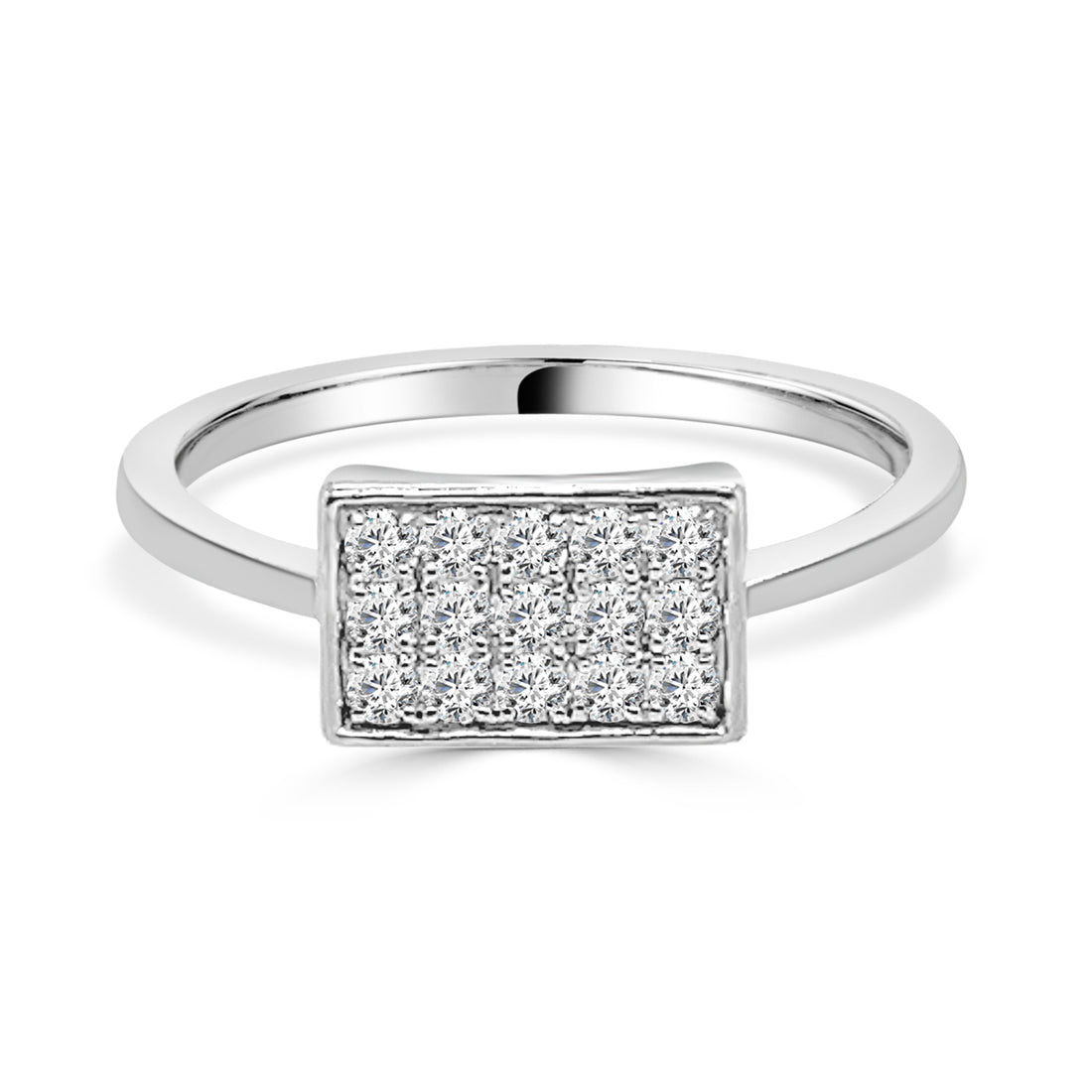 14 Karat White Gold Ring with Natural Diamond 0.22 Carat