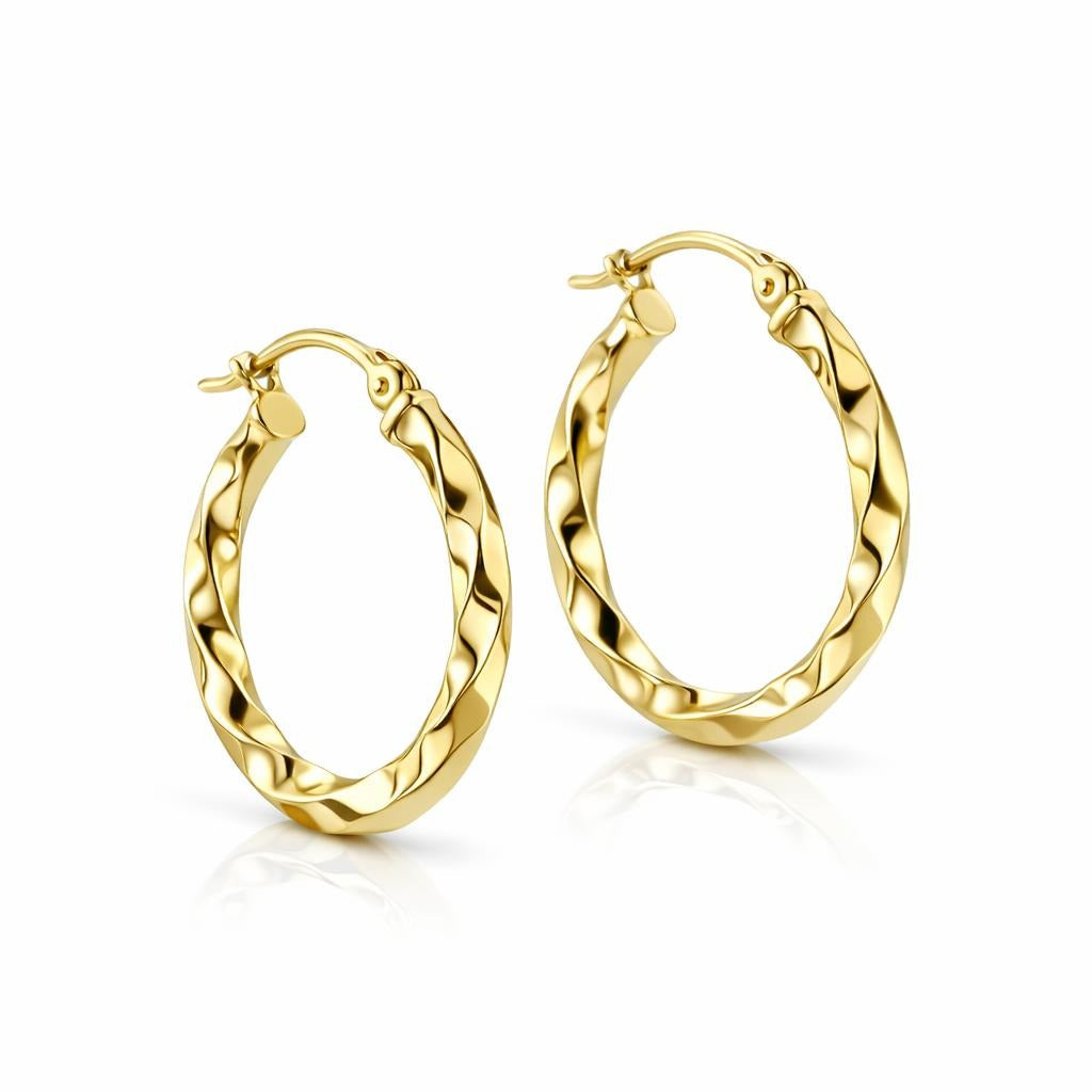 Twisted 14 Karat Yellow Gold Earrings