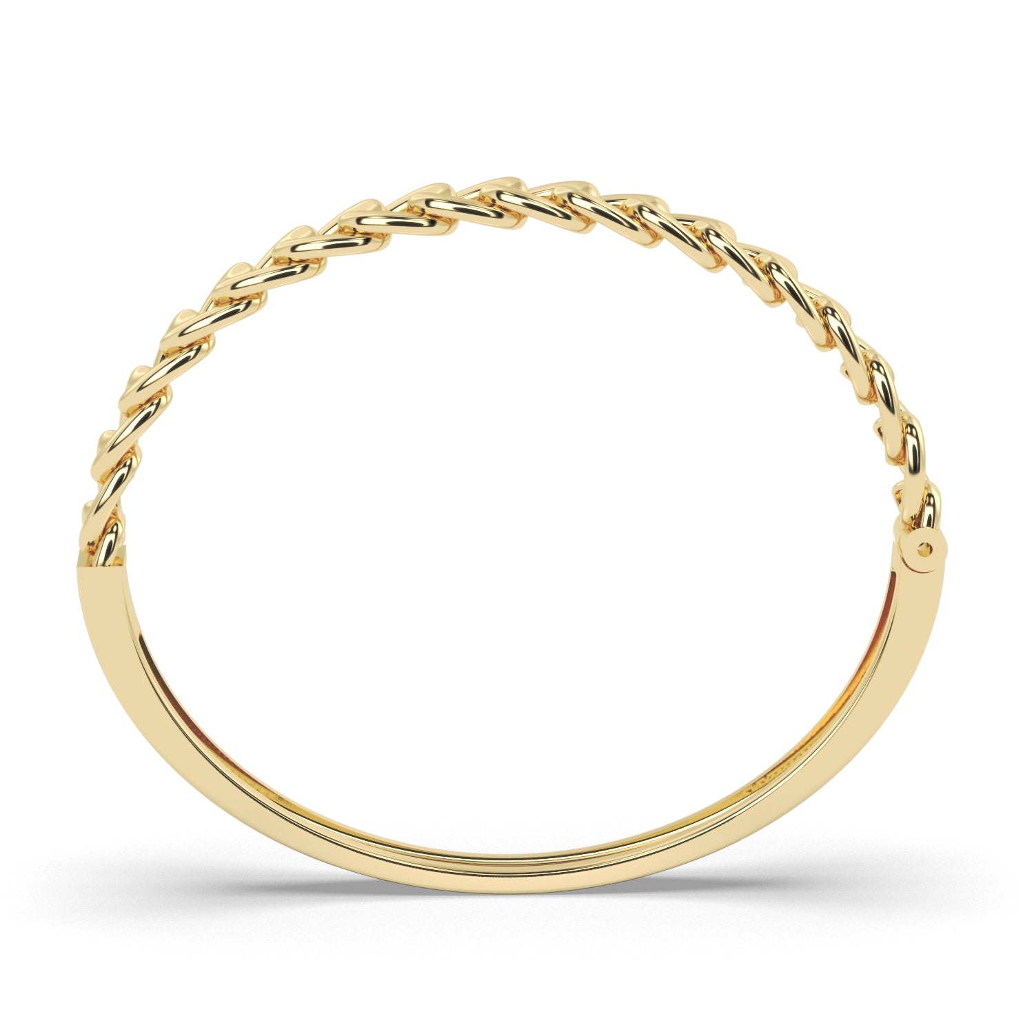 14K Yellow Gold Custom Curb Link Bangle Bracelet