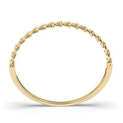 14K Yellow Gold Custom Curb Link Bangle Bracelet