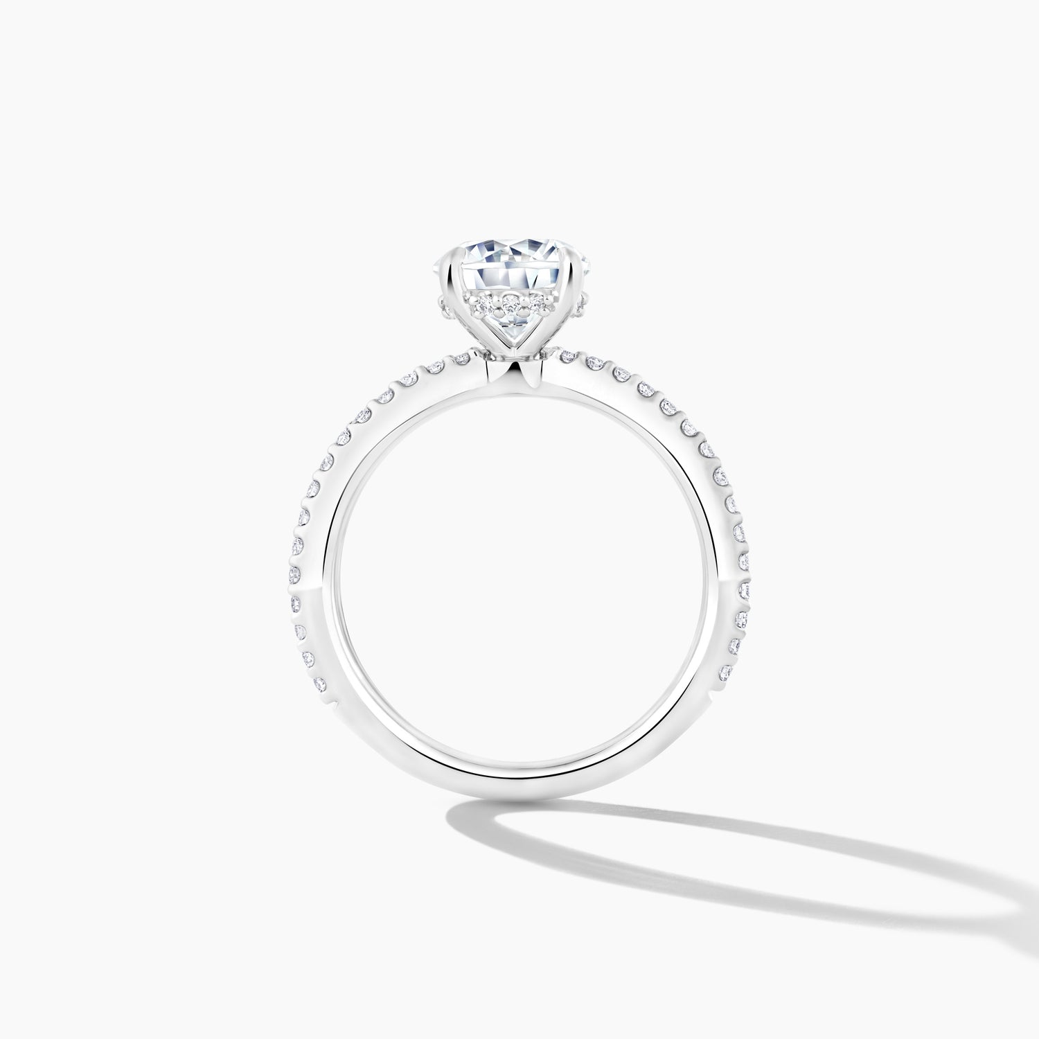 Platinum Hidden Halo Engagement Mounting with 3/4 Split Shank Design