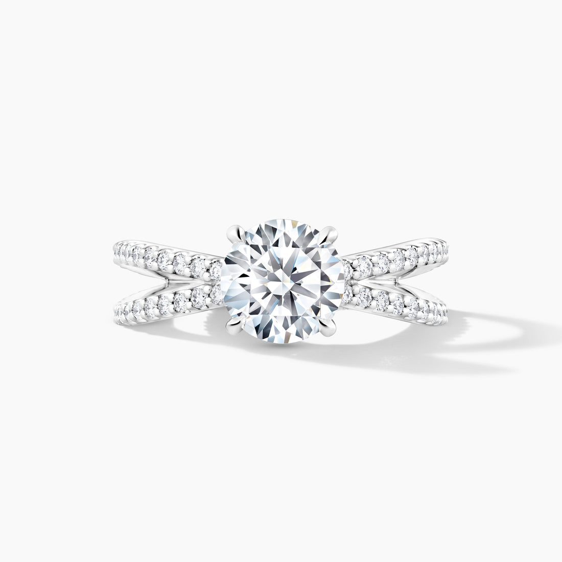 Platinum Hidden Halo Engagement Mounting with 3/4 Split Shank Design