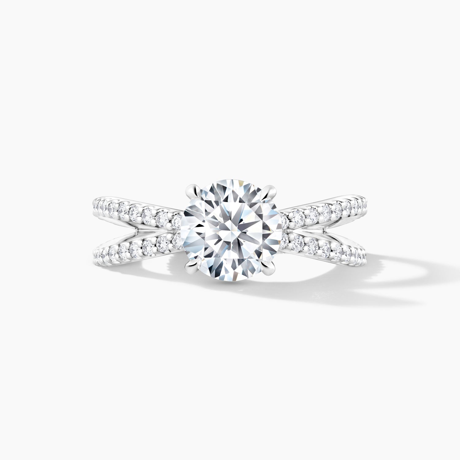 Platinum Hidden Halo Engagement Mounting with 3/4 Split Shank Design
