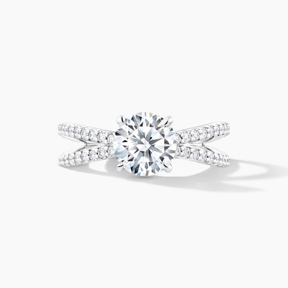 Platinum Hidden Halo Engagement Mounting with 3/4 Split Shank Design
