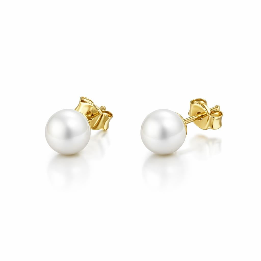 14 Karat Yellow Gold Solitaire Studs