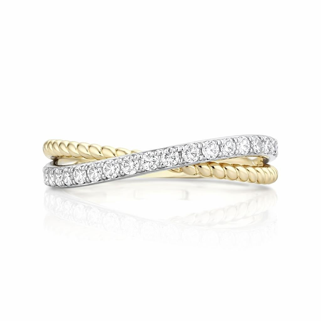 Braided Cross Ring in 10 Karat Yellow Gold
