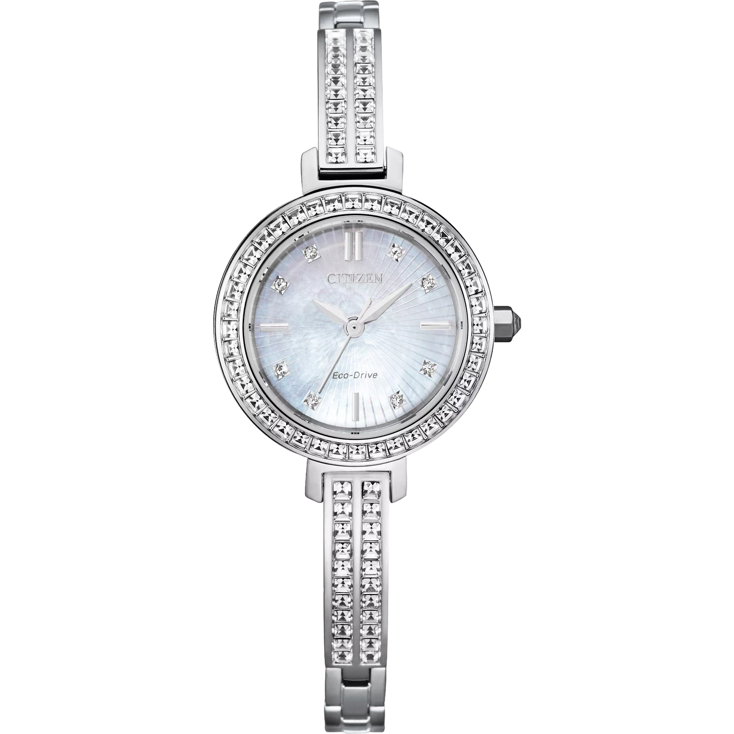 Citizen Ladies Silhouette Crystal Stainless Steel Watch with Mother of Pearl Dial