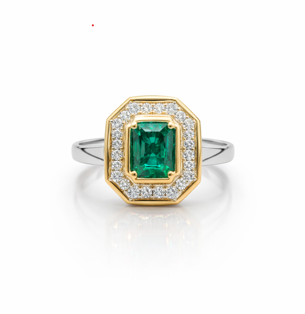 14 Karat Platinum Emerald Ring - 1.36 Carats, Emerald Shape