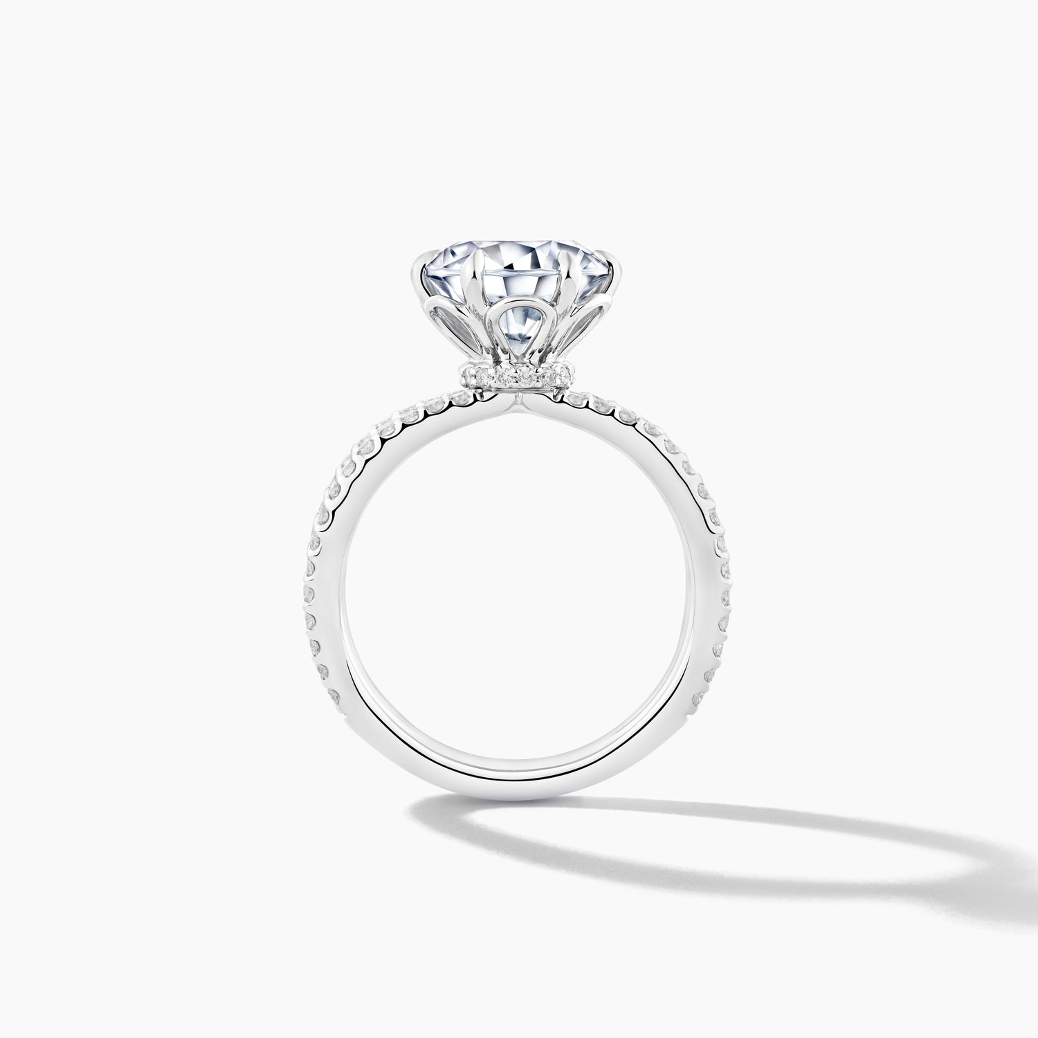 Platinum Split Shank Engagement Mounting with SMP 3 Row Diamond Bands