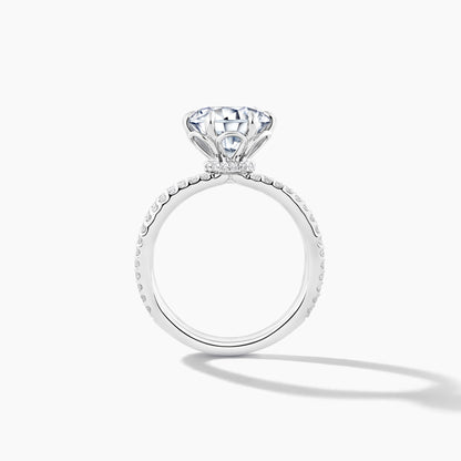 Platinum Split Shank Engagement Mounting with SMP 3 Row Diamond Bands